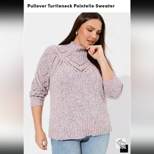 Torrid Size Medium Light Purple Open-Knit Crewneck Sweater 08/2023
